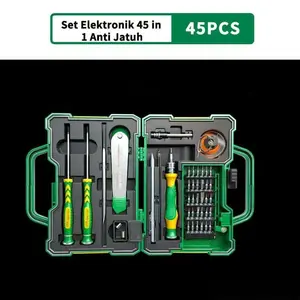 45-In-1 Shockproof Electronic Tool Set, Broad Range, Ideal for Home Repairs, Manual Tools, Easy to Use, Suitable for Various Settings