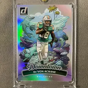 Donruss Downtown De'Von Achane Trading Card featuring Dolphins Player