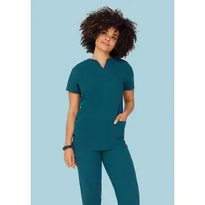 5 Pocket Notch Neck Top Caribbean Blue