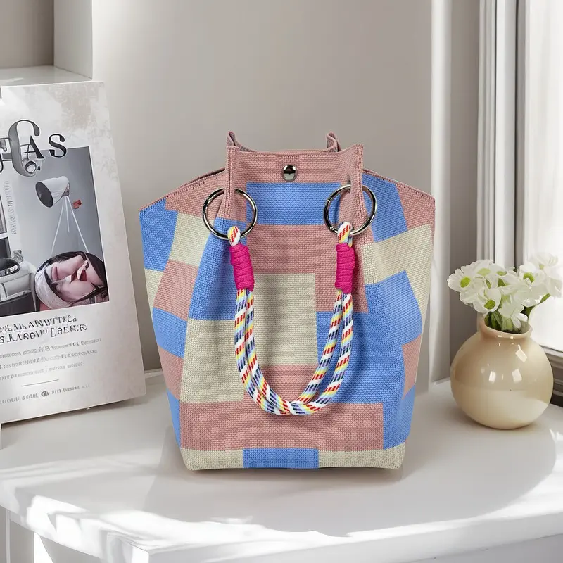 Pink and blue plaid