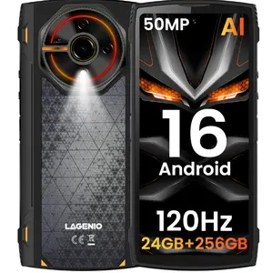 Unlock LAGENIO Panther 2 Pro Unlocked Rugged Outdoor Smartphone,  Android 16, 24GB + 256GB, 50MP Rear Camera, Gemini AI 6.7'' 120Hz, 5150mAh, 4G Dual SIM IP68 IP69K MIL-STD-810H Waterproof, Fingerprint/NFC/OTG/GPS