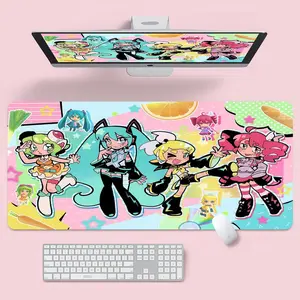 Anime Girl Gaming Mouse Pad, Kawaii Hatsune Miku Desk Mat, XXL Gaming Desk Mat, Cute Japanese Vocaloid Desk Decor, Gift for Otaku