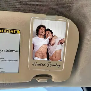 Personalized Acrylic Car Visor Clip Photo, Heated Rivalry Gift, Custom Couple Photo, Drive Safe Car Decor, Rozanov & Hollander Photo Clip