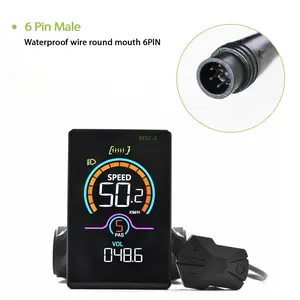M5c-2 6pin Electric Bicycle Computer LCD Display, Wired Bluetooth-compatible Advanced Version, Connects to Cycling APP, Uart 2 Protocol Only