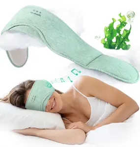LC-dolida Eco-Friendly Bluetooth Sleep Mask – Made from Natural Seaweed Fiber Cotton, Sustainable & Biodegradable, Hypoallergenic Gentle on Skin, Ultra-Soft Breathable, 14H Battery, Total Blackout. Pure Comfort, Pure Nature. Sleeping Eye Mask Smart Eye Ma