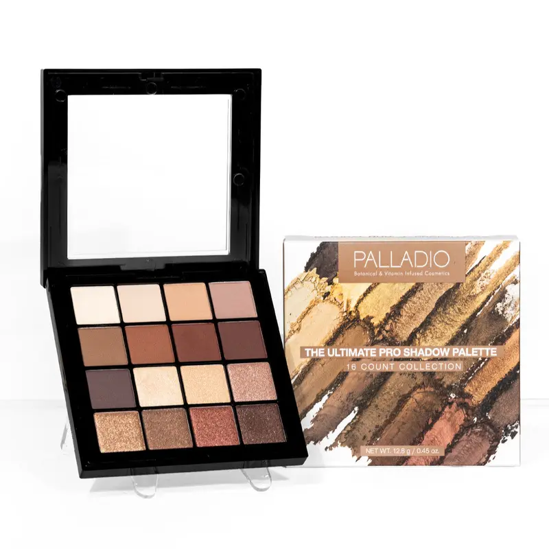 Palladio Ultimate 16-Count Pro Matte Eyeshadow Palette - Vegan, Cruelty-Free, Botanical-Infused Green Tea & Vitamin E, Talc-Free, Ultramarines, Titanium-Enhanced, Highly Pigmented, Blendable, Brightening, Color-Varied Limited Edition for Adults