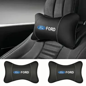 Universal Car Leather Headrest Neck Pillow, Vehicle Interior Cushion, Suitable for Ford Full Range Models, Automotive Interior Accessories