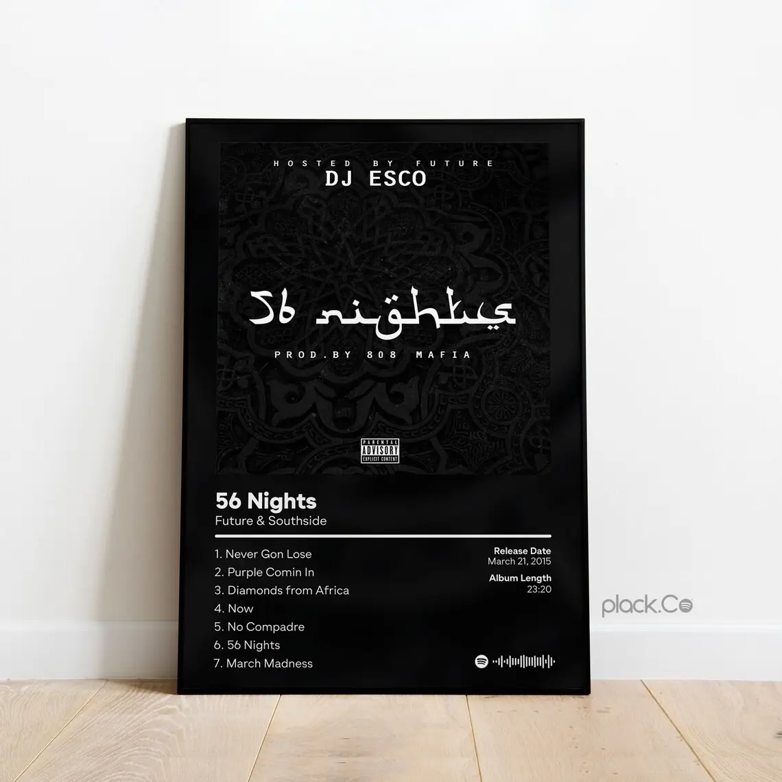 Future & Southside - 56 Nights - Hip Hop Album - Custom Album Poster - Future Rapper - Custom Album Print - Future Print - Gift Ideas