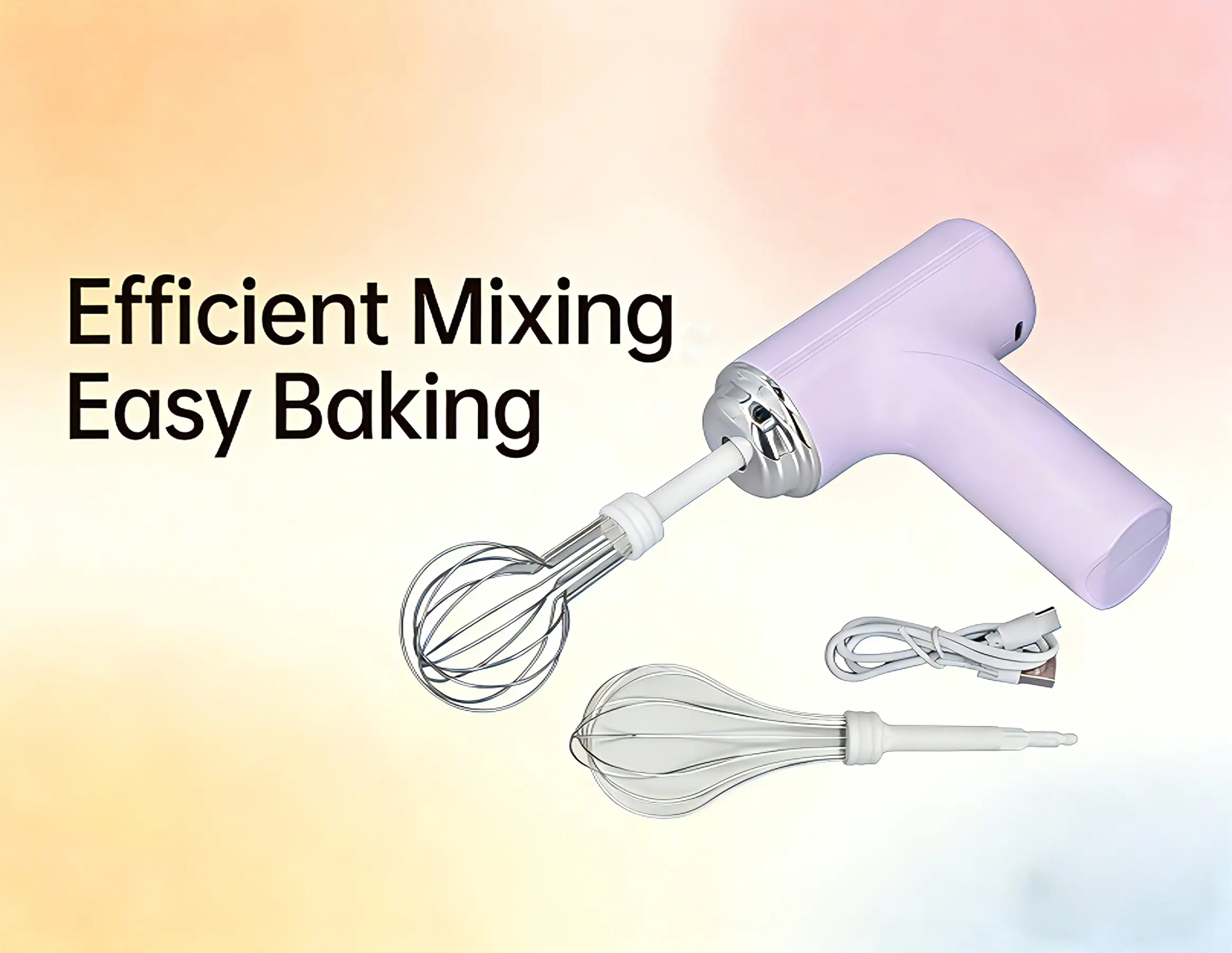 Electric Egg Beater, Hand Mixer Handheld Egg Whisk, Cordless Electric Kitchen Handheld Mixer 3 Speed Food Mixer for Cappuccino Matcha Matcha for Dough Eggs Batter Cream Wireless