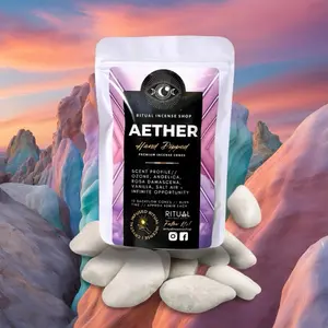 Aether Premium Incense Cones | Ritual Incense - Hand Popped Scent Profile Ozone Angelica Rosemary Vanilla Salt Air Infinite Opportunity