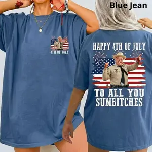 Comfort Colors Happy 4th Of July To All You Sumbitches T-Shirt for women and men, Retro Smokey And The Bandit Movie T-Shirt, Classic Movie, Funny Show Fireworks