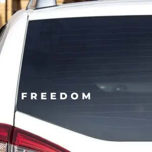 Freedom Decal - Bold White Lettering for Car Windows and Vehicles