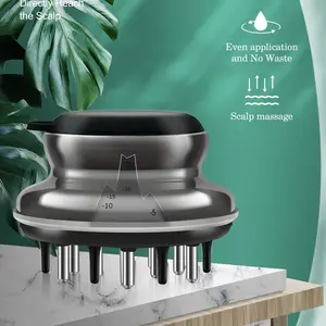 Scalp Applicator Comb - Black Essential Oil and Hair Massager Brush for Hair Treatment and Growth Scalp Massager, 8 Tentacles Head Scratcher, Gua Sha Facial Tools for Head Body Relaxing, Hair Growth, Unique Massage Points, Melts away Muscle Knots Comfort