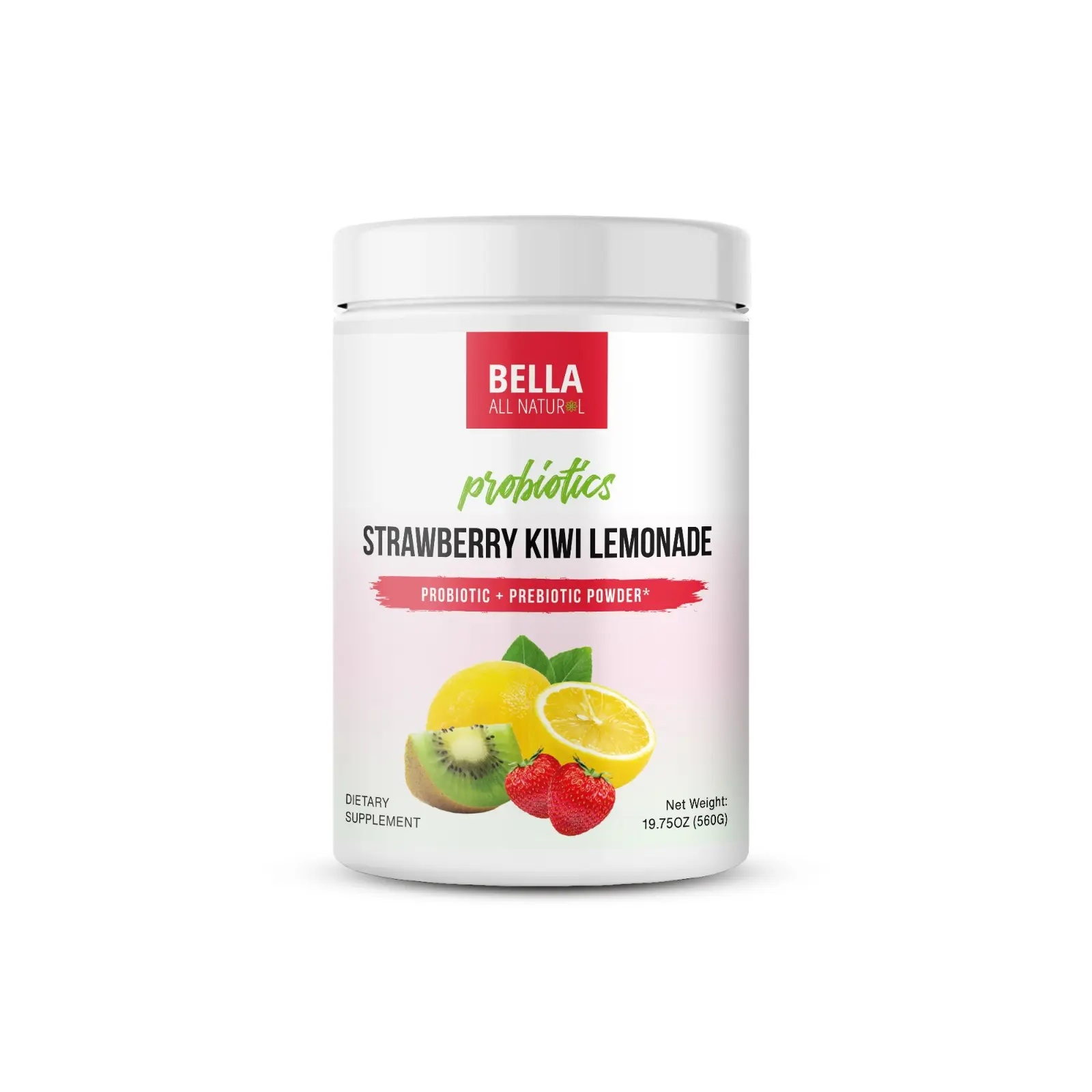 Bella All Natural Probiotics Strawberry Kiwi Lemonade for Daily Use