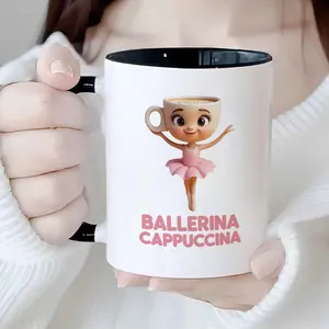 1pc Cappuccino Mug Cute Ballet dancer Cup Dishwasher Safe Coffee Cup for Women Birthday/Christmas Gifts Ballerina Lover Present (11oz) Party Favor Whimsical Cup Durable Cup Themed Drinkware Gift Shoppers