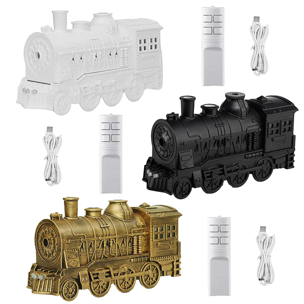 Retro Train Shape Aromatherapy Diffuser 300ml, Humidifier with Dynamic Lighting & Spray Modes, Quiet Mode, Auto Shut-Off, Exquisite Design for Home Office Decor, Thoughtful Gift Option