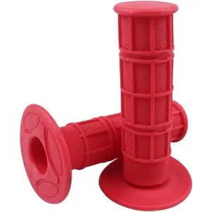 Universal 22mm 7/8" Anti-Slip Rubber Motorcycle Handlebar Grips, Off-Road Vibration Damping Handle Grips for Dirt Pit Bike Enduro Motocross Red