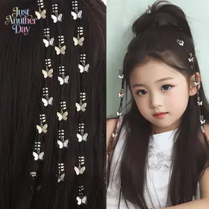 20PCS Kids Butterfly Hair Rings, Metal Open Hair Clips for Braids, Cute Dreadlock Hair Accessories for Girls, Perfect for Jazz Dance, Hip-Hop Performances & Daily Styling