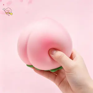 Super Squishy Pink Peach Squeeze Toy - Ultra Stretchy, Satisfying & Reusable, Great for Anxiety Relief & Sensory Fun