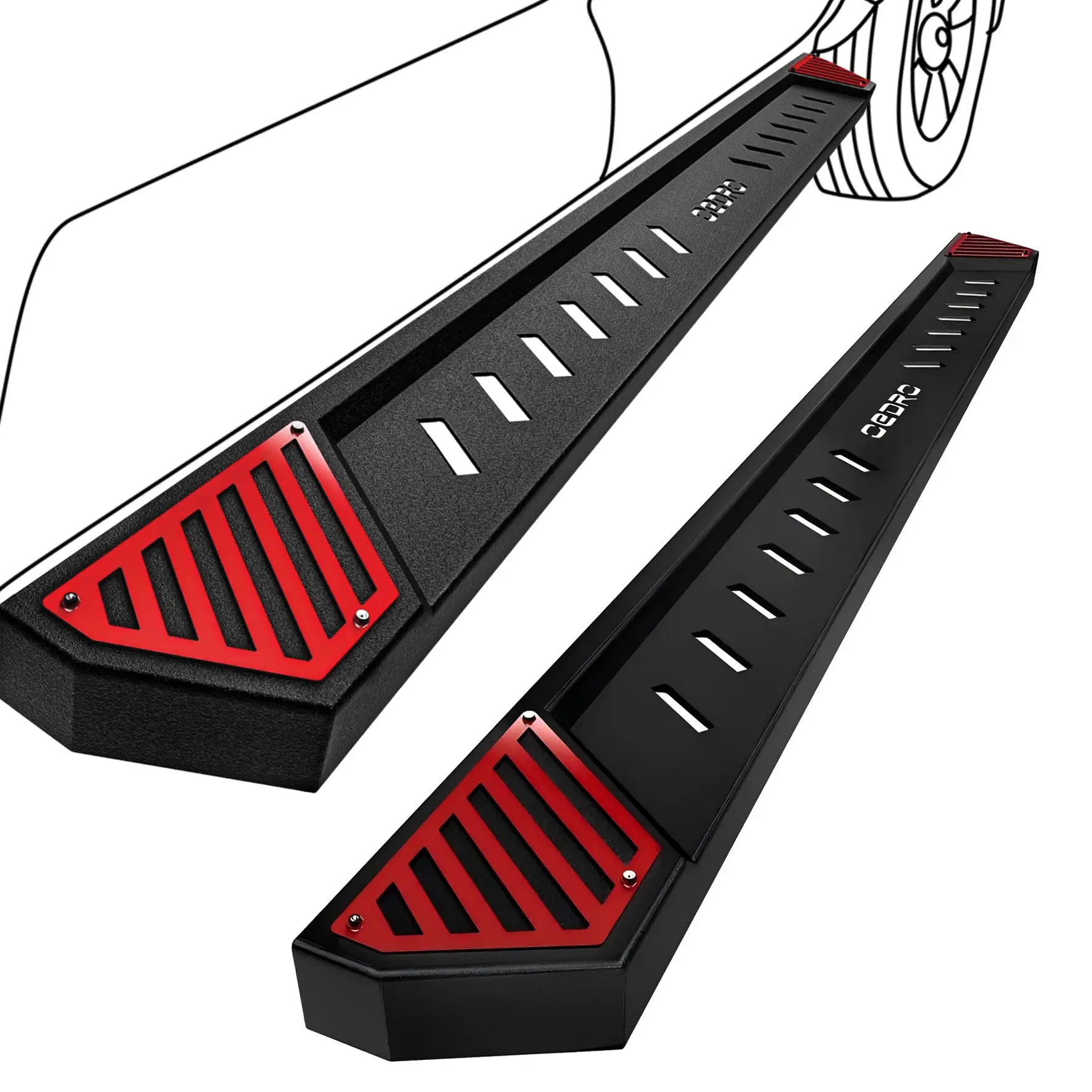 【fathersdaygift】OEDRO 6.5" Running Boards Compatible with 2007-2018 Chevy Silverado/GMC Sierra 1500, 2007-2019 Silverado/Sierra 2500HD 3500HD Crew Cab(Gas Engine ONLY) Steel Side Steps Nerf Bars