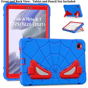 Rugged Kids Case for Samsung Galaxy Tab A7 Lite(SM-T225/T220) 2021 8.7-inch Shockproof Kid-Proof PC+Silicon Hybrid Heavy Duty Armor Cover with Dual Kickstand for Children