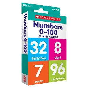 Scholastic Numbers 0-100 Flash Cards - 56 Cards for Ages 4+