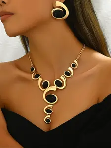 Elegant Necklace Earrings Set, Gothic Punk Style, Perfect for Halloween, Daily Wear, High-End Events, Travel Gifts, Elegant Jewelry Set