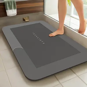 Ultra-Absorbent Diatomaceous Bath Mat , Quick-Drying Non-Slip Soft Comfortable Floor Mat for Bathroom, Shower, Kitchen, Bedroom, Living Room & RV