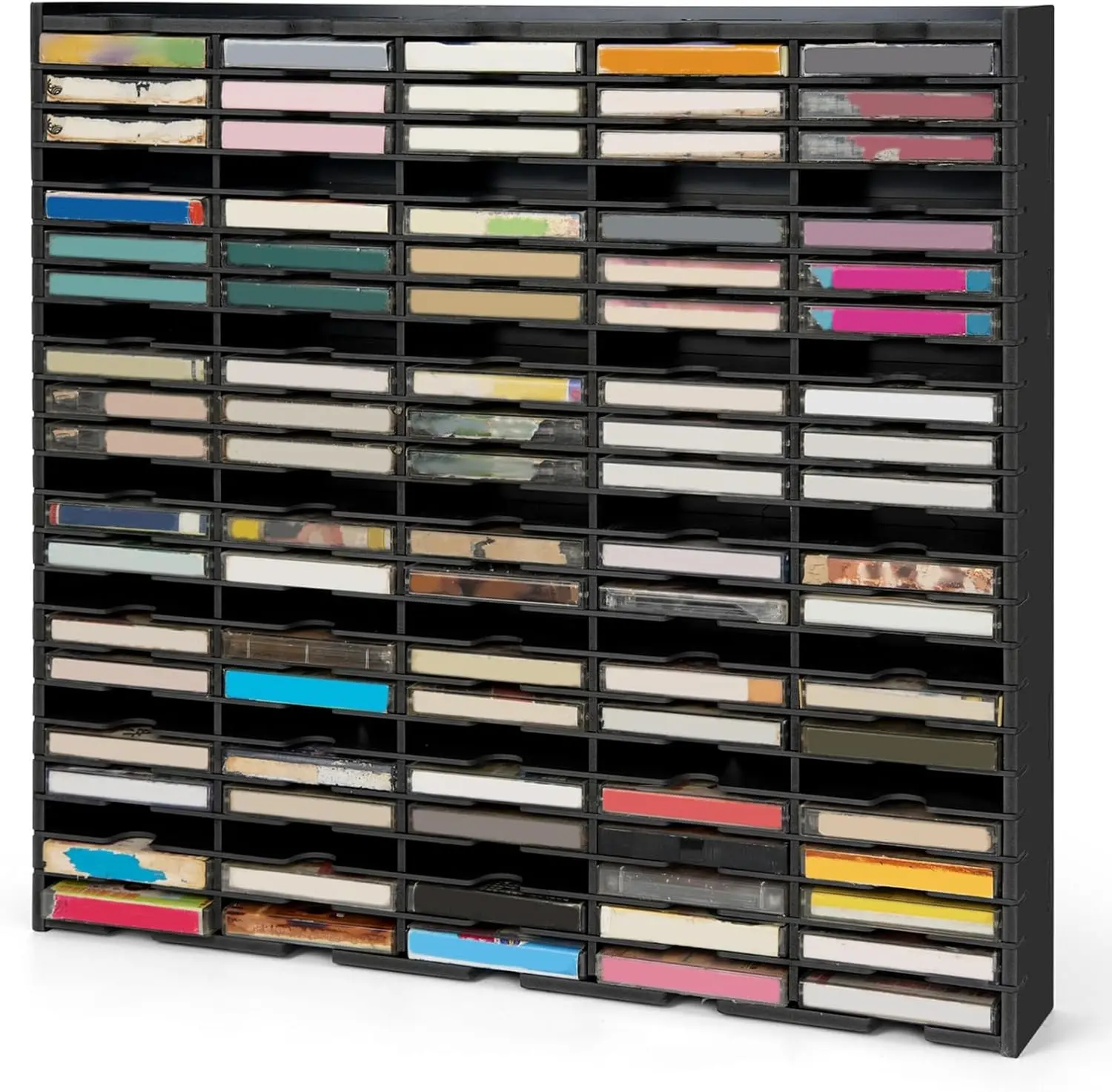115-Slot Cassette Tape Storage Organizer Rack | Wall Mount Cassette Tape Holder, Audio Cassettes Display Shelf, Ideal Gift for Cassette Collectors