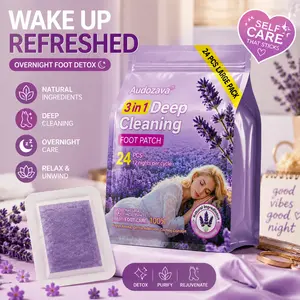Deep Cleaning Foot Patch 24PCS Lavender Detox Foot Pads for Night Sleep Support & Foot Care, Natural Herbal Adhesive Patches with Ginger Extrac, Soothe Foot Masks, Odorless Foot Masks