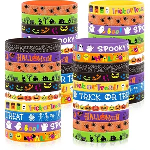 120 count Halloween Party Favors  Bracelets Rubber Wristbands for Halloween Trick or  Party  Goodie Bag Stuffers Fillers Decorations Accessories Supplies(10 Designs)