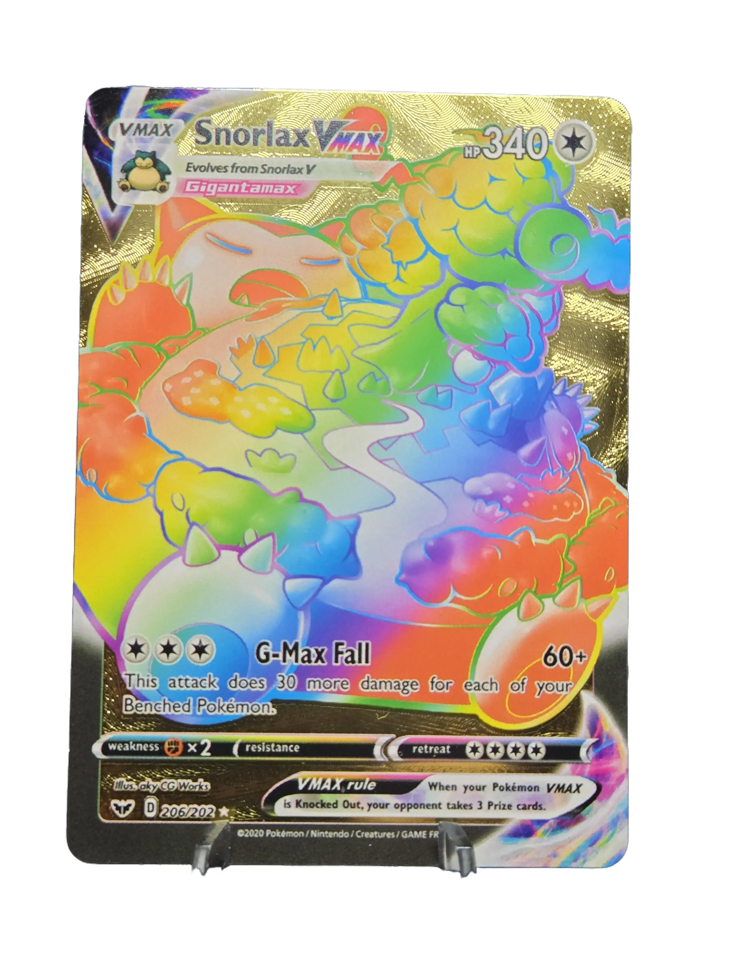 Custom made Snorlax Gold Foil Fan Art Non-Sports Trading Card, Collectible Trading Card Accessory