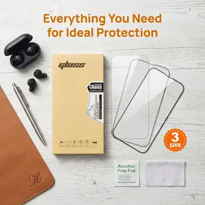 3 in 1 2.5D High Transparent Screen Protector for iPhone 17 Pro Max 6.9-Inch Tempered Glass Film,9H / Privacy Hardness,Anti-Scratch,Bubble Free,Case Friendly,for iPhone all model,Anti Fingerprint Coating, outdoorfun