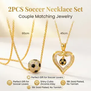 2PCS Couple Necklace Set Heart Pendant – Matching Jewelry for Couples, Best Friend Necklace, Zircon Pendant Chain, Anniversary Birthday Valentine Gift