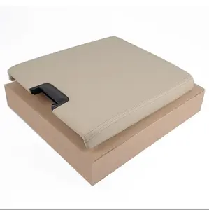 CROSSDESIGN Fit For 2007-2014 Chevy Silverado GMC Center Console Lid Pull Over Cover Armrest Pad Beige