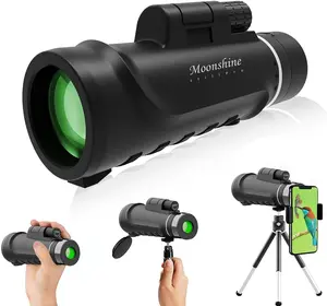 Monocular Telescope 12x42 for Adults Compact High Definition Powered Powerful Super Zoom Bak4 Prism with Night Vision Smartphone Adapter Portable Waterproof for Camping Travelling Scenery