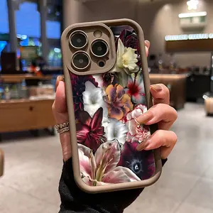 Vintage Gothic Vibe Floral Collage Phone Case ,Soft Silicone Tpu Protection and Shockproof for iPhone 17 Pro Max Phone Case 17 Air 16 E 15 Plus 14 13 12 11 X XS, Samsung Galaxy S22 S23 FE S24 Plus S25 ULTRA FE Plus A54 53 52 36 35 34 33 Note 20 Lilies