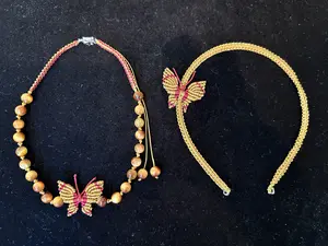 Handcrafted Macrame Headband & Choker Necklace Collection with Crystal Beads Adjustable Cord for Versatile Wear Bohemian Inspired & Elegant Styles