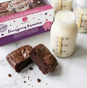 Milky Mama Emergency Lactation Brownies for Boosting Milk Supply - Chocolate Flavored, Natural Ingredients, 1 Dozen Convenient Dessert Snacks for Breastfeeding Moms Foods Iron Calcium Protein