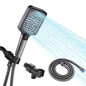 High-Pressure Handheld Shower with Strong Water Flow Gentle on Skin ABS Material Black Color CE Certified wall-mounted design shower  buddy