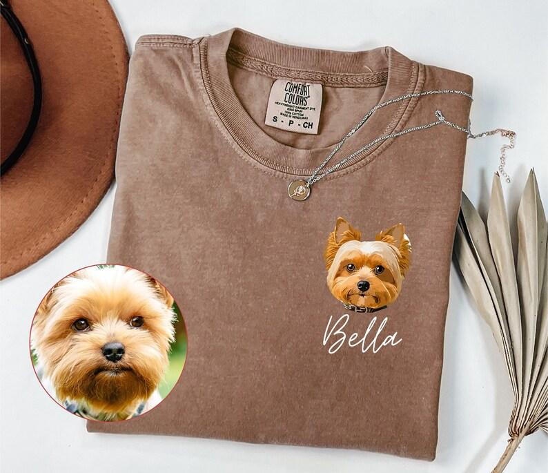 Comfort Colors Custom Pet Shirt, Pet Photo and Name Tee, Personalized Pet Portrait Shirt, Custom Dog Cat Graphic Tee, Pet Lover Gift, Unique Pet Owner Shirt