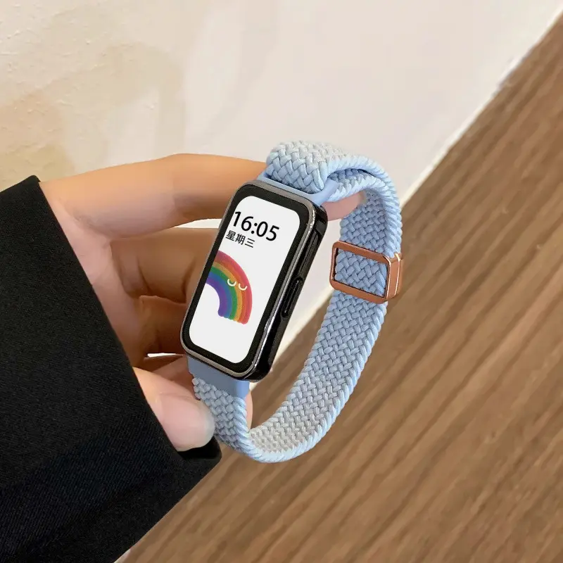 Braided Rose Gold Magnetic Buckle Watch Strap - Li