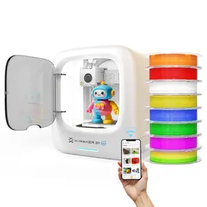 AOSEED X-MAKER JOY AI 3D Printer for Beginners and Families, Wi-Fi App Control, AI Design Features, Plug-and-Play Design， 3D Printer with 8 PLA Filament Set