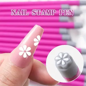 Nail Art Stamp Pen Set, 10 Counts Flower Butterfly Pattern Nail Transfer Print Tool, Non-alcoholic Nail Stamping Kit for Women, Nail Design Pen Nail Art Tools Home Nail Art,summerwins Nail Art Manicure Nail Art Brush