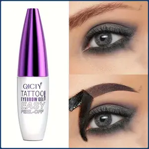 1-2pc Easy Peel-Off Eyebrow Gel - Waterproof & Sweatproof Long-Lasting Tint in Black/Brown, Medium Coverage for All Skin Types