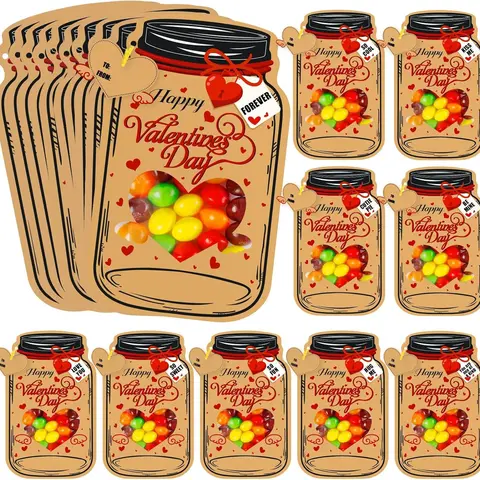 50Pcs Children's Positive Message Cards - Valentine's Day Candy-Free Loose Mason Jar Gift Exchange Cards for Classroom School Party Supplies, Positive Message Card