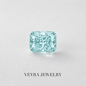 Aquamarine Blue Radiant Cut Moissanite Loose Stone 3ct, VVS1 Clarity, Traceable GRA Certificate, High-Quality Artificial Gemstone for Engagement Ring