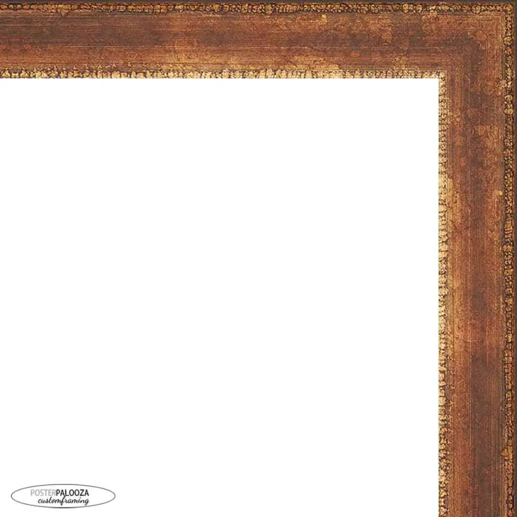 10x12 Flat Gold Picture Frame - UV Acrylic, Foam Board Backing, Hanging Hardware
