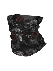 Gothic Flower Bandana Neck Gaiter - Thin Multi-Functional Face Cover, Bandana Mask, Headband & Scarf Wrap Outdoor Activities