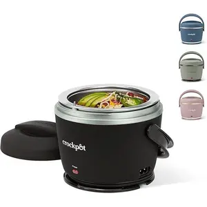 Crock-Pot Electric Lunch Box 20-Ounce Portable Food Warmer Black Licorice Perfect for Travel On-the-Go & Office Use | Stylish Spill-Free & Dishwasher-Safe | Ideal Men & Women's Gifts